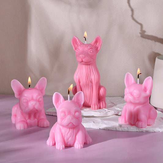 3D French Bulldog Silicone Candle Mold