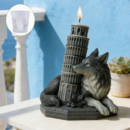 Wolf & Leaning Tower of Pisa Candle Silicone Mold