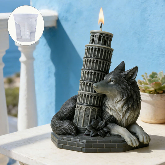 Wolf & Leaning Tower of Pisa Candle Silicone Mold