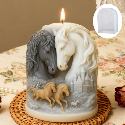 3D Relief Horse & Castle Silicone Mold
