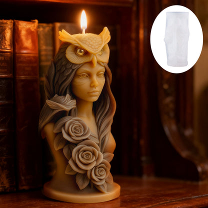 Rose Owl Scented Candle Silicone Mold