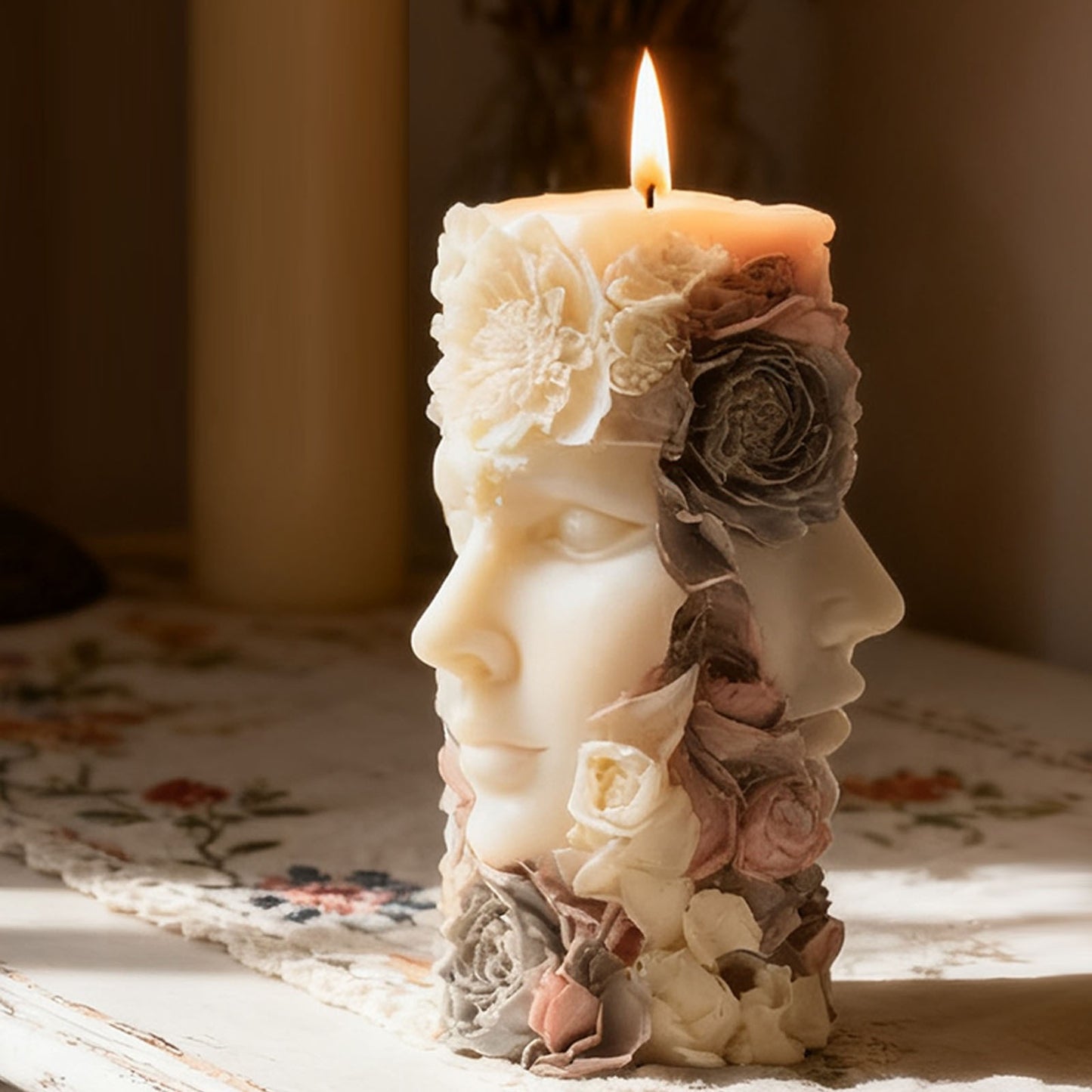Abstract Face Sculpture Silicone Mold for DIY Candles