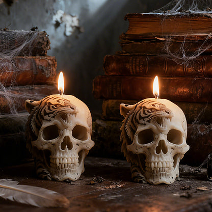 3D Tiger Skull Silicone Candle Mold