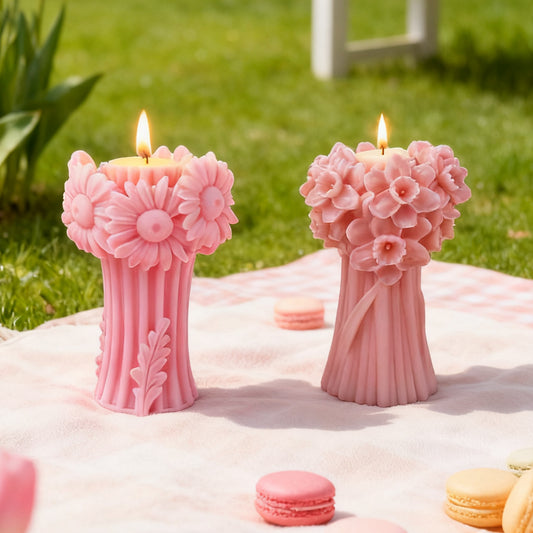 3D Flower Bouquet Candle Silicone Mold