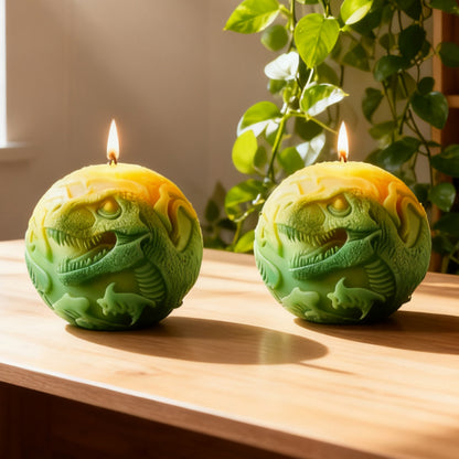 3D Sphere Dinosaur Relief Silicone Candle Mold
