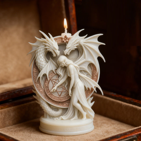 3D Elf and Twin Dragons Silicone Candle Mold