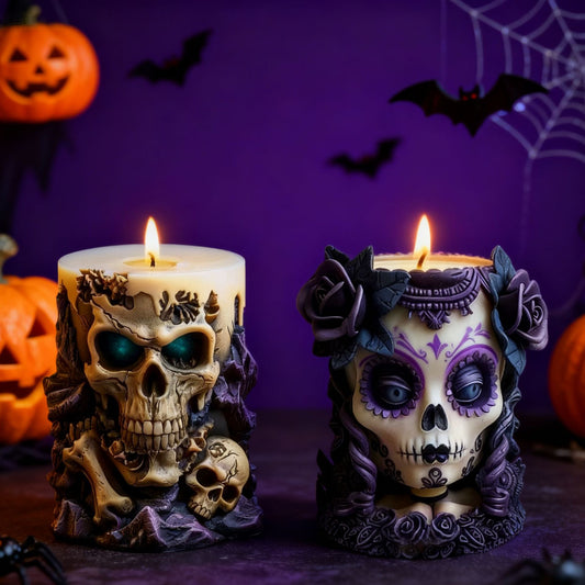 Halloween 3D Skull Silicone Candle Mold