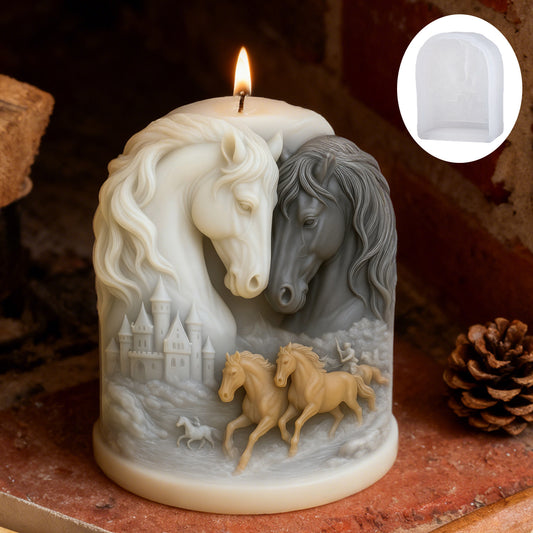3D Relief Horse & Castle Silicone Mold