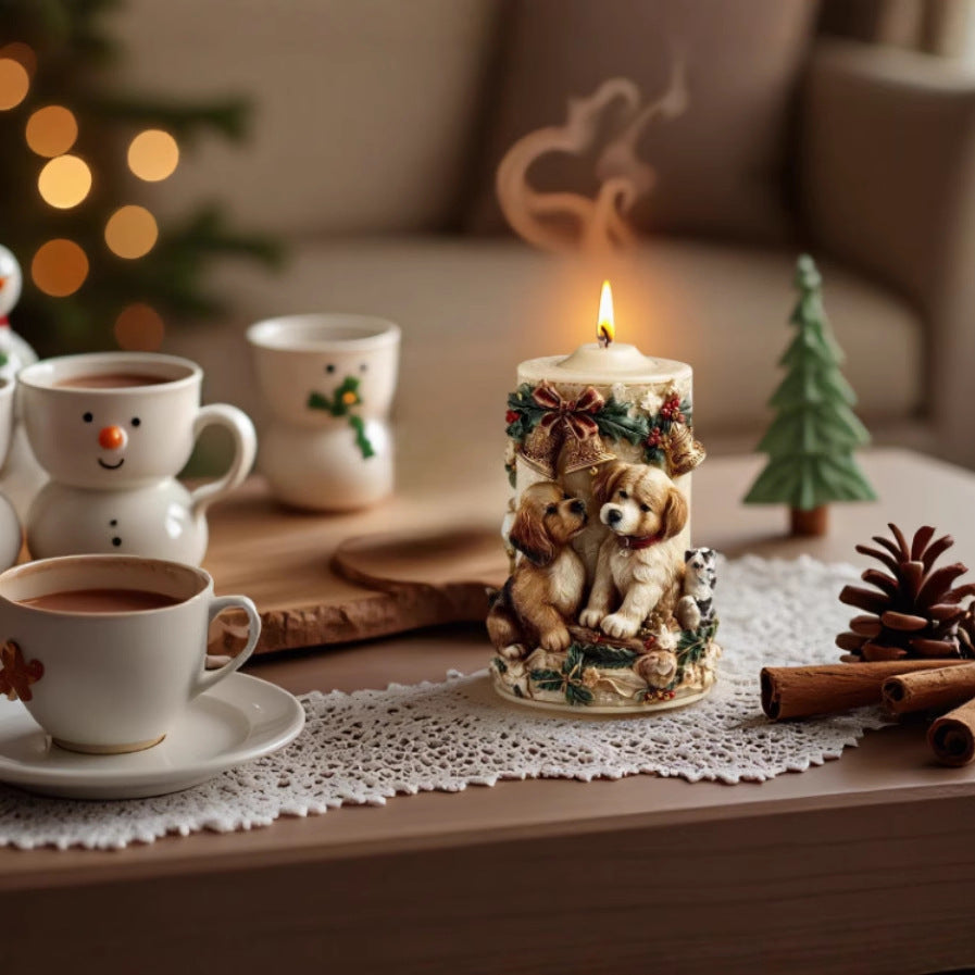 Puppy with Bell Scented Candle Silicone Mold