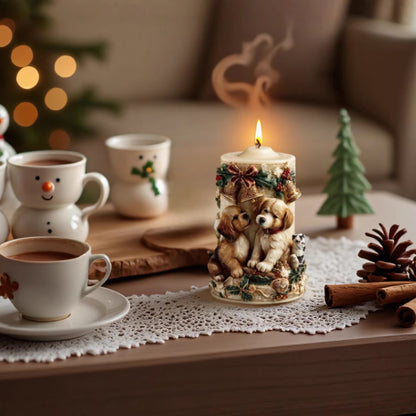 Puppy with Bell Scented Candle Silicone Mold