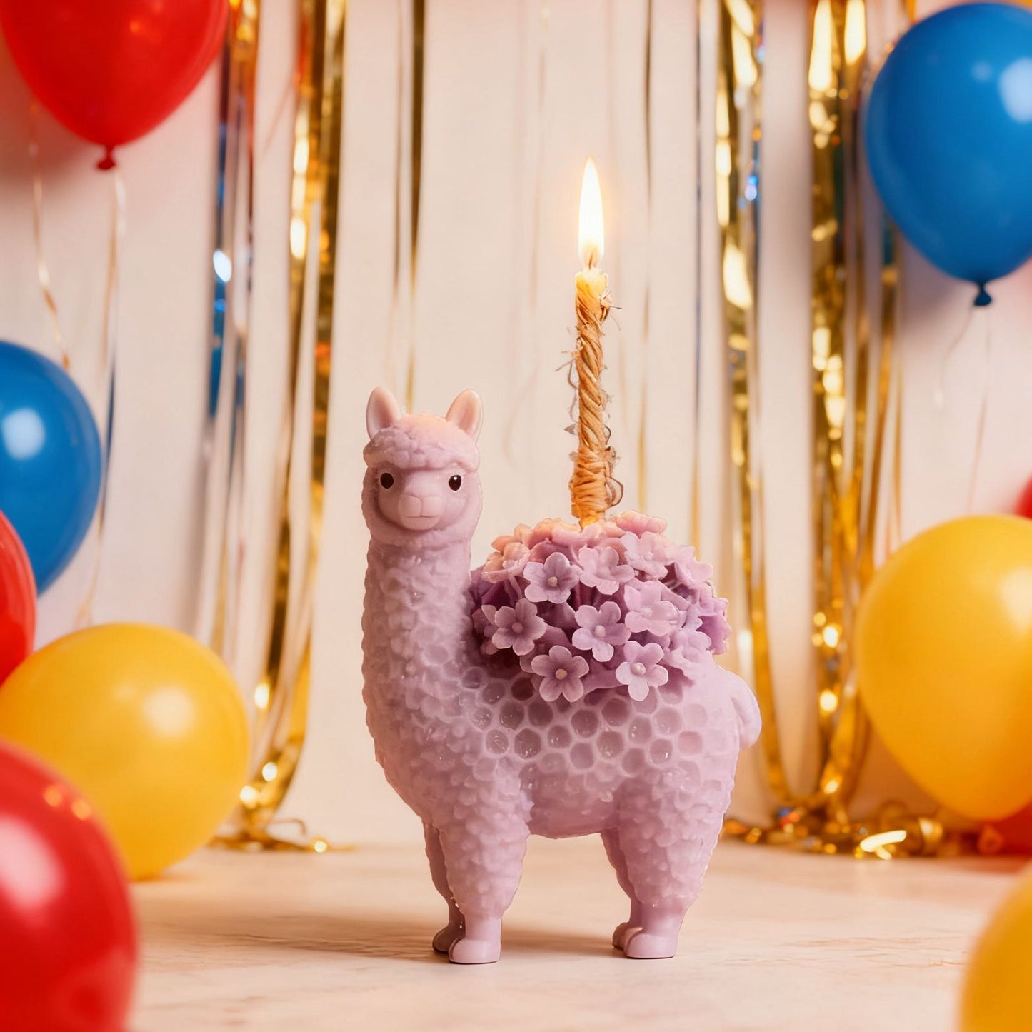 Cute Alpaca with Flower Silicone Mold