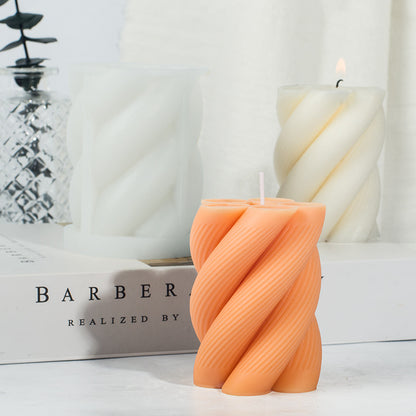 3D Spiral Pillar Silicone Candle Mold