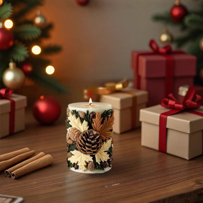 3D Pine Cone Silicone Candle Mold for Christmas