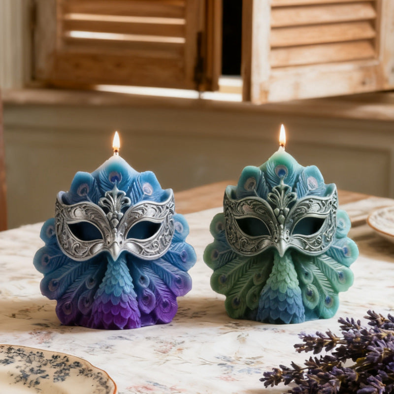 Peacock Feather Mask Silicone Candle Mold