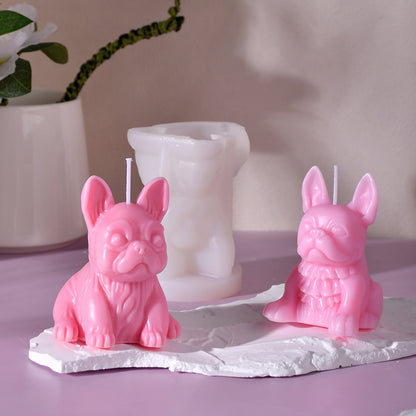 3D French Bulldog Silicone Candle Mold