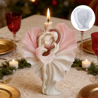 3D Relief Dancing Snake Wrapped Heart Silicone Candle Mold