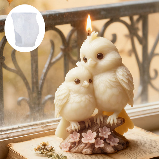 Lovebirds & Cherry Blossoms Candle Silicone Mold