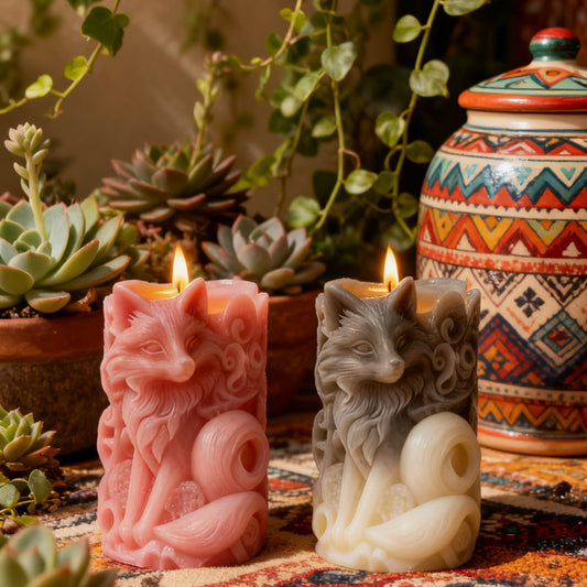 3D Relief Fox Scented Candle Silicone Mold