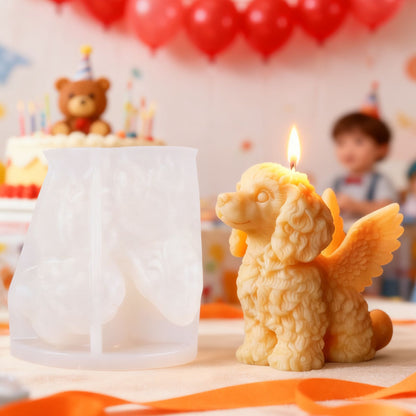 3D Cute Angel Puppy Silicone Candle Mold for Kids' Birthday Party