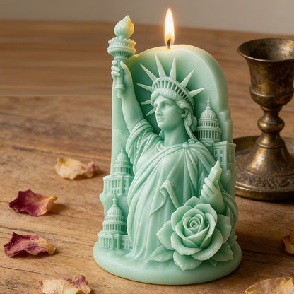 3D Relief Statue of Liberty Silicone Candle Mold