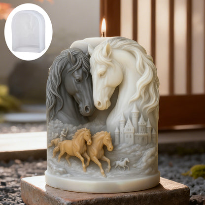3D Relief Horse & Castle Silicone Mold