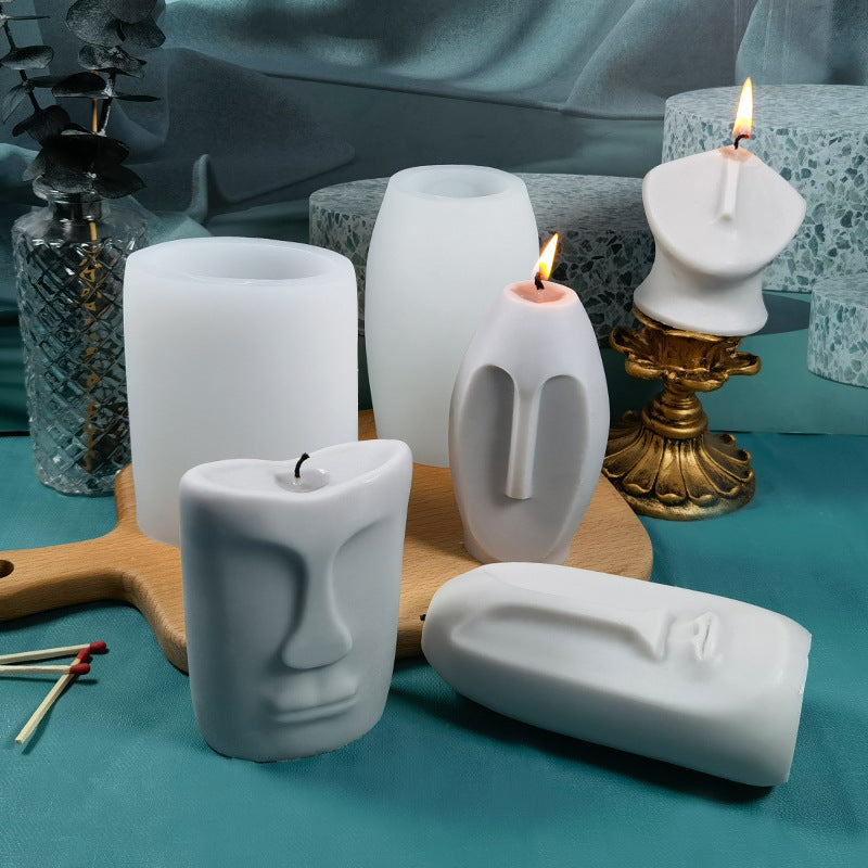 Minimalist Face Silicone Candle Mold