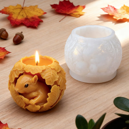 3D Relief Squirrel Scented Candle Silicone Mold