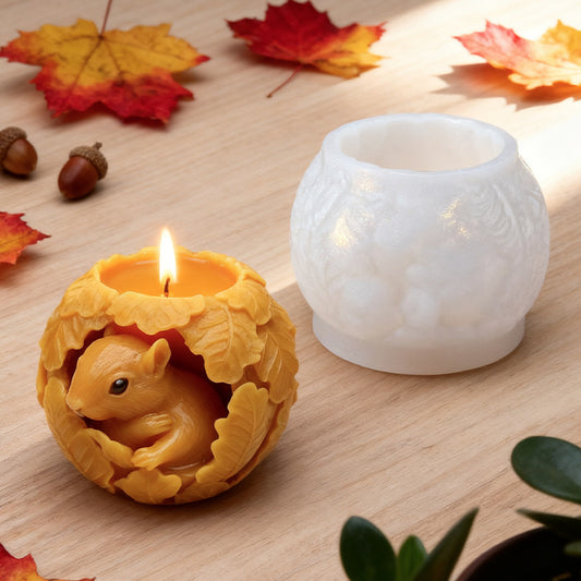 3D Relief Squirrel Scented Candle Silicone Mold