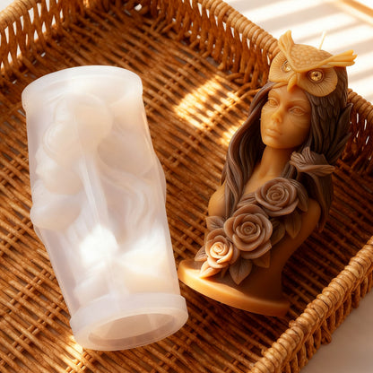 Rose Owl Scented Candle Silicone Mold