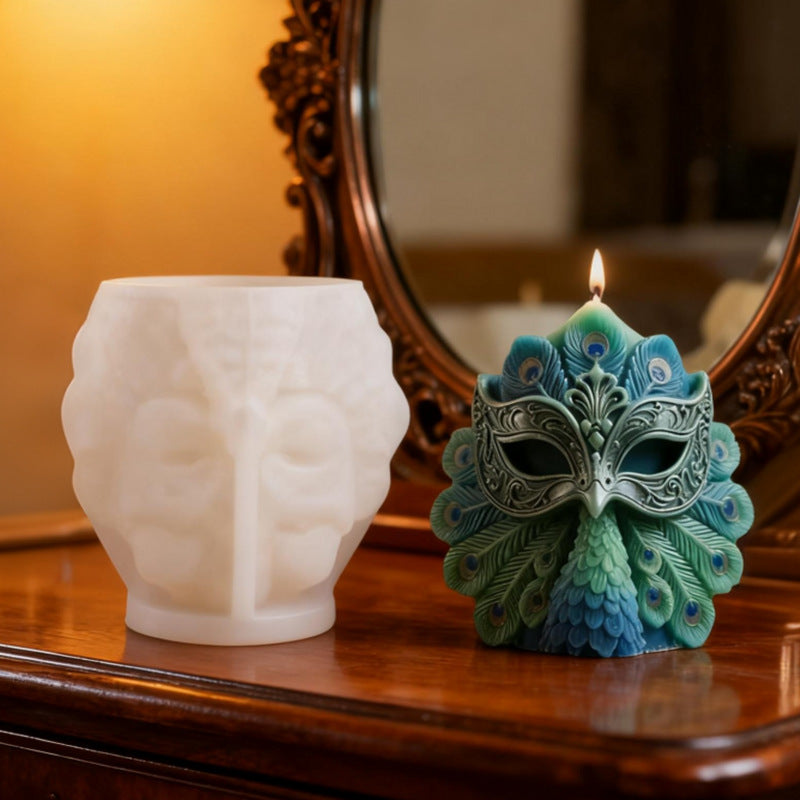 Peacock Feather Mask Silicone Candle Mold