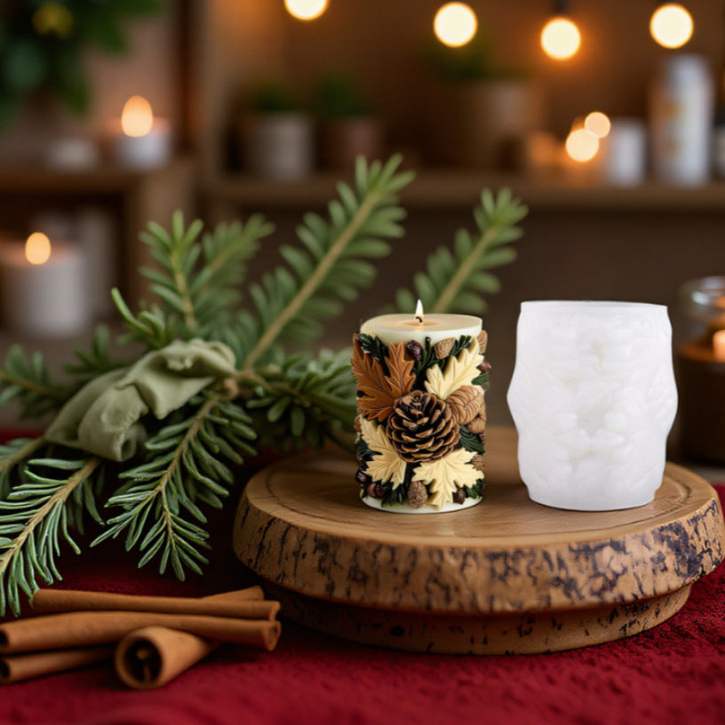 3D Pine Cone Silicone Candle Mold for Christmas