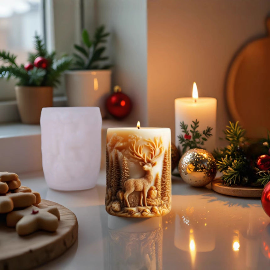 Forest Deer Scented Candle Silicone Mold