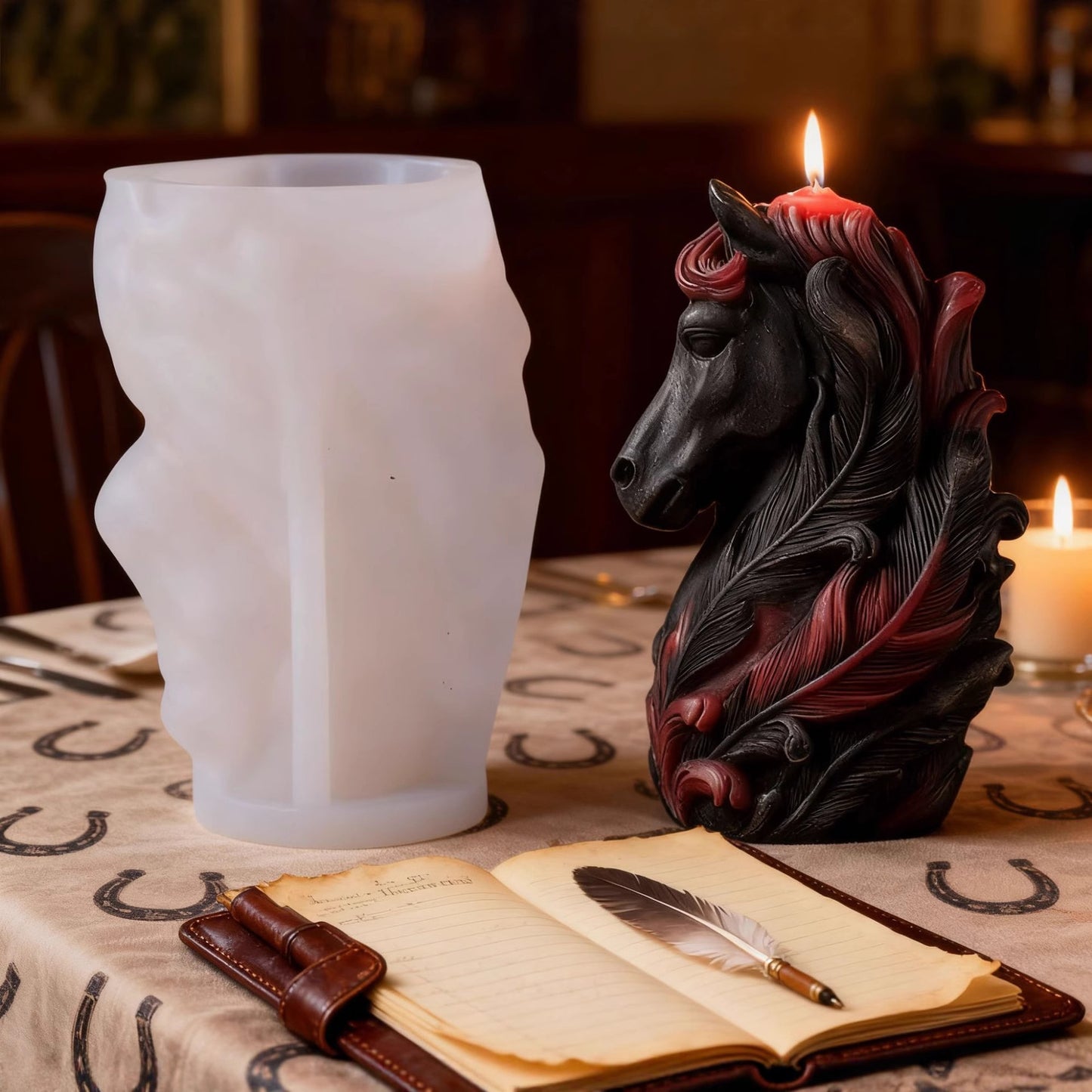3D Feathered Horse Head Silicone Mold