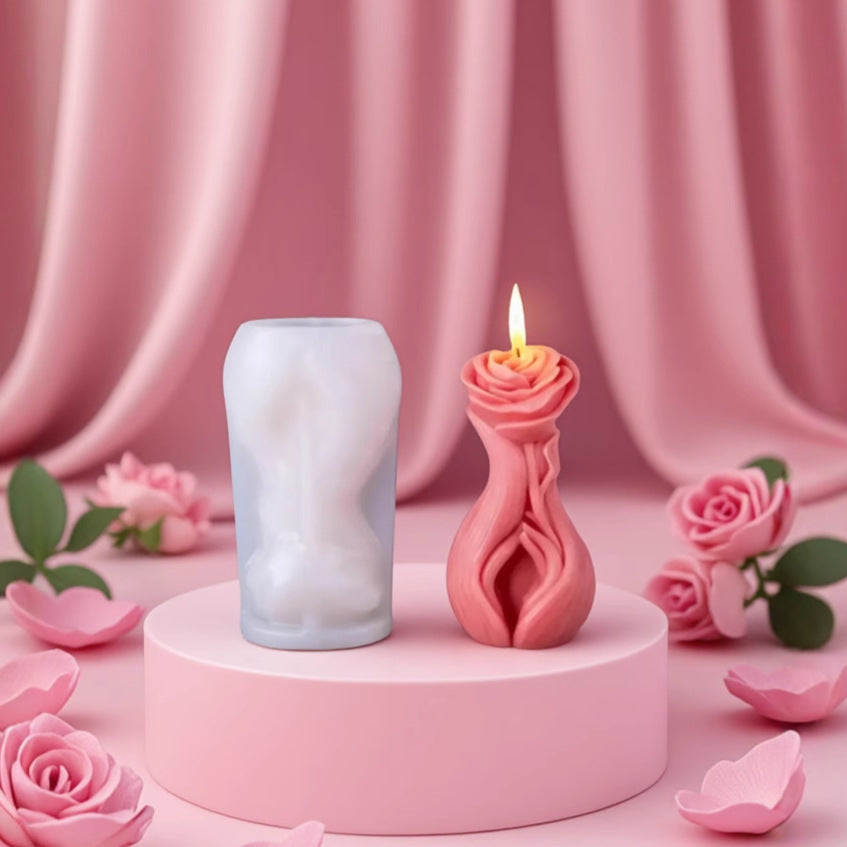 Valentine's Day 3D Rose Art Silicone Candle Mold
