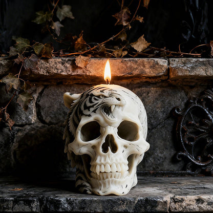 3D Tiger Skull Silicone Candle Mold