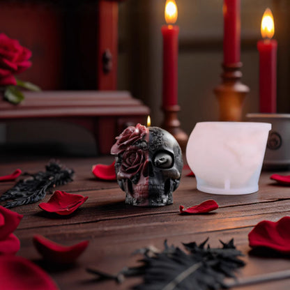 Gothic Skull & Serpentine Floral Silicone Mold