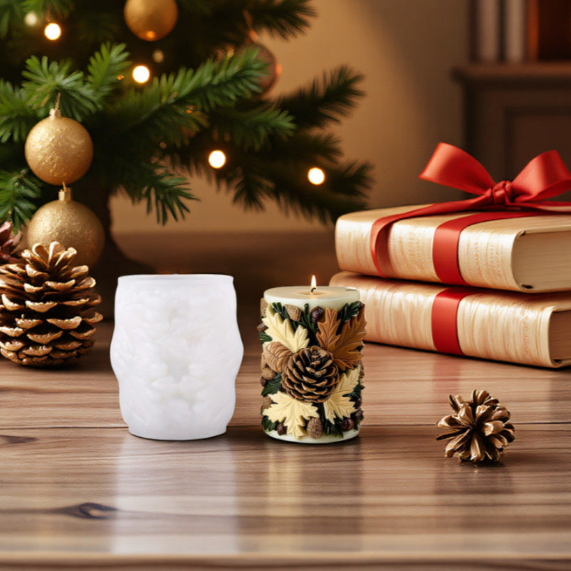3D Pine Cone Silicone Candle Mold for Christmas
