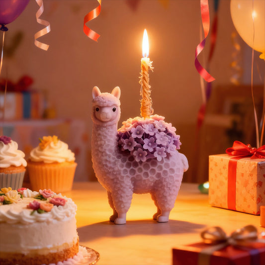 Cute Alpaca with Flower Silicone Mold