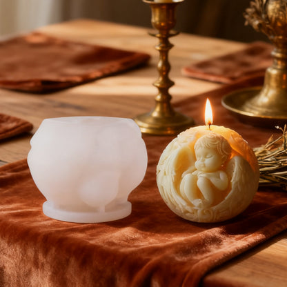 3D Spherical Angel Baby Silicone Candle Mold