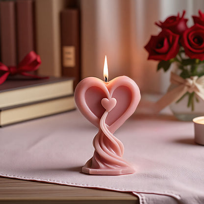 3D Heart-Shaped Silicone Scented Candle Mold