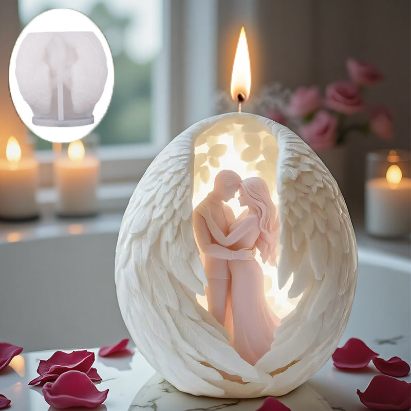 Romantic Lovers with Wings 3D Silicone Candle Mold