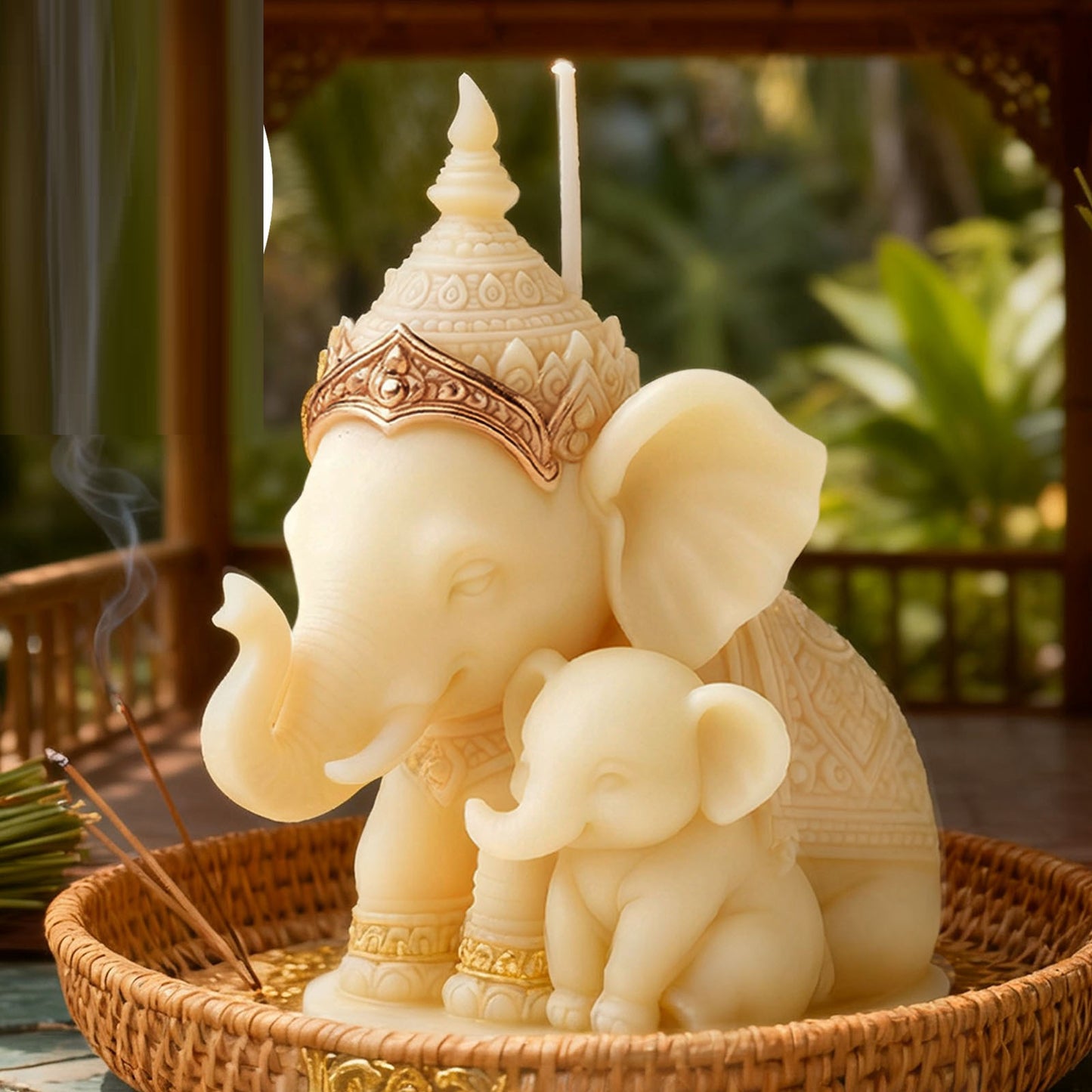 Mother and Baby Elephant Scented Candle Silicone Mold