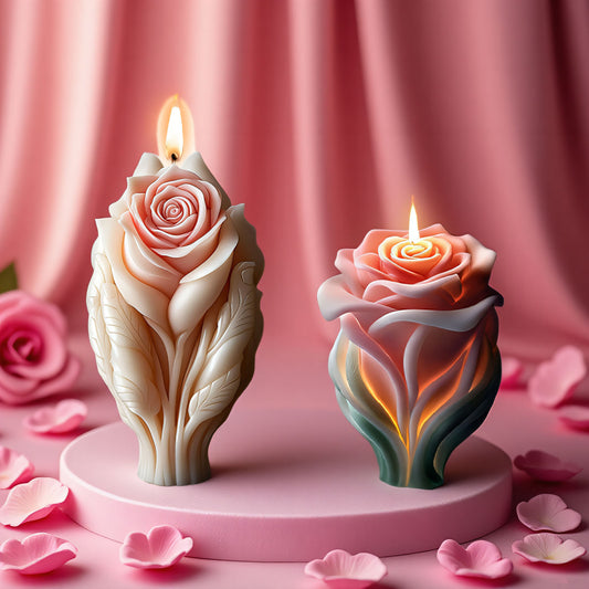 Rose Heart Scented Candle Silicone Mold