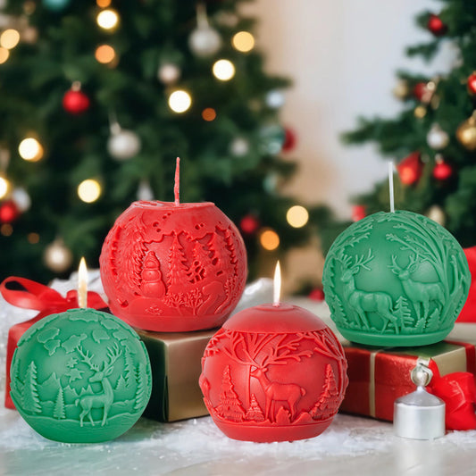 3D Christmas Ornament Candle Silicone Mold