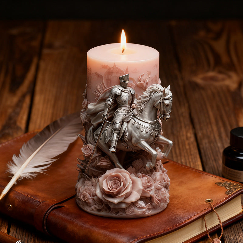 Rose Knight on Horseback Scented Candle Silicone Mold