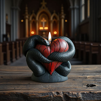3D Heart with Snake Silicone Candle Mold