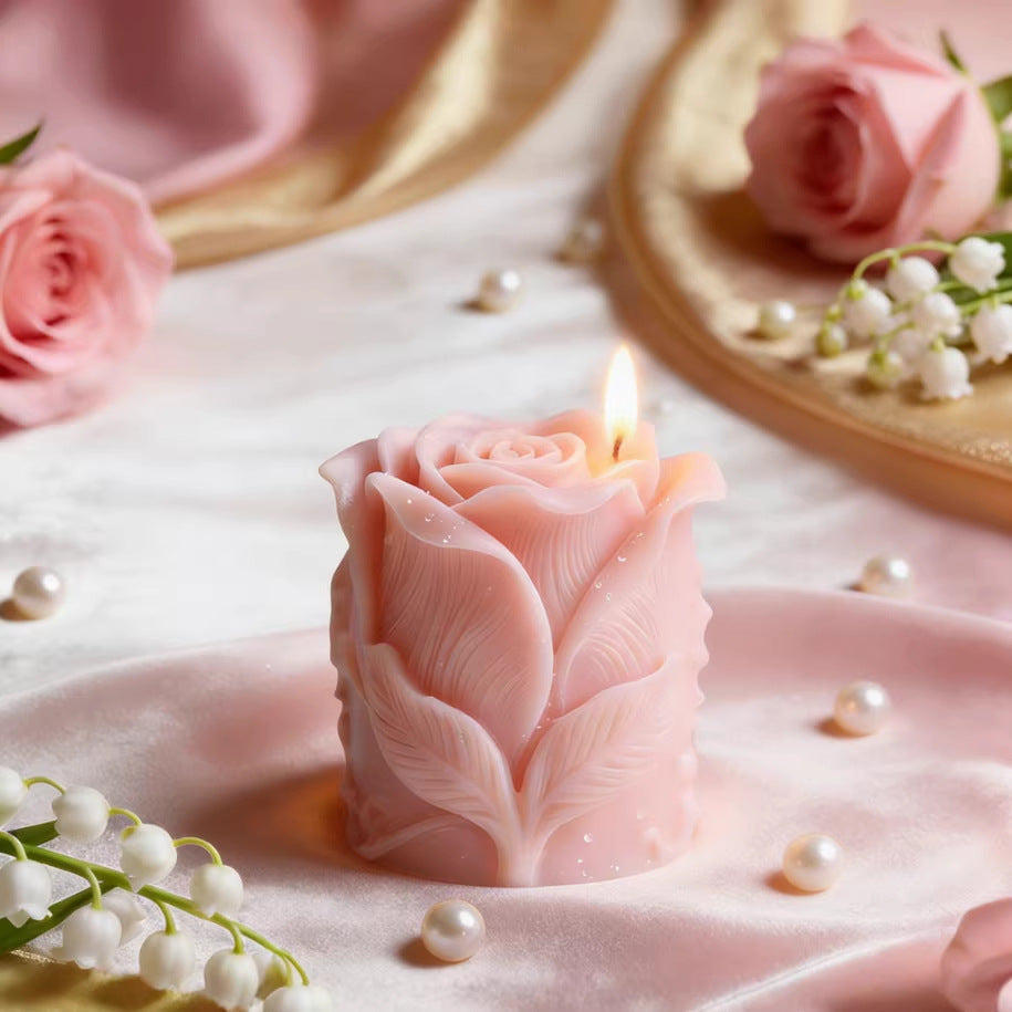 3D Blooming Rose Flower Silicone Candle Mold