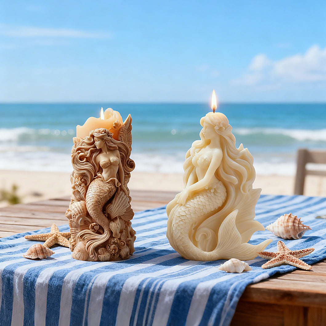3D Oceanic Mermaid Silicone Candle Mold