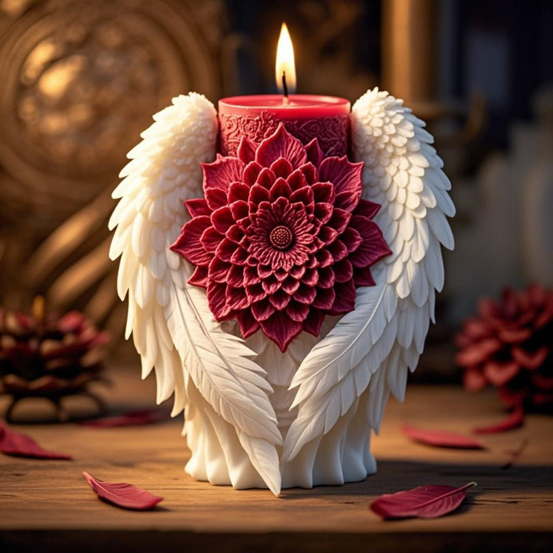 3D Angel Wings & Flower Silicone Candle Mold