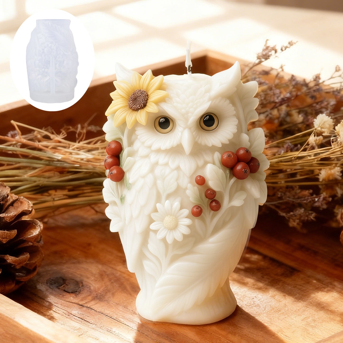 3D Owl Silicone Scented Candle Mold